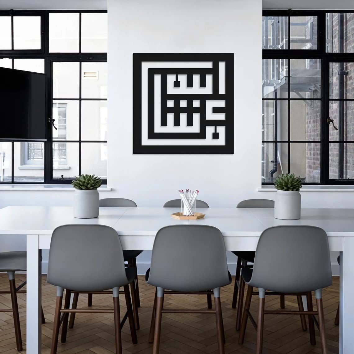 Mashallah kufi metal wall Art (Black)