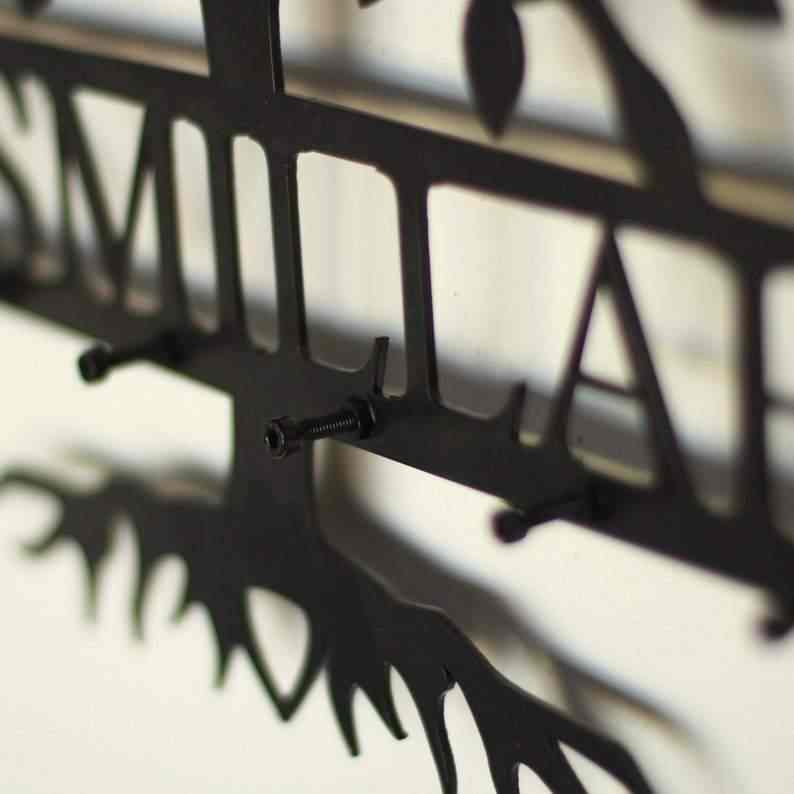 Bismillah Key Holder Tree Shape Islamic Wall Art Decor