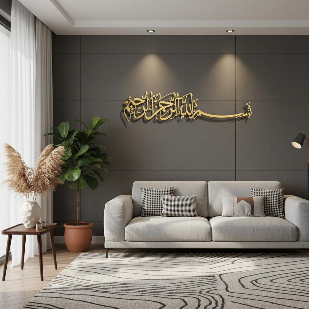 Bismillah Islamic metal Wall Art | Arabic calligraphy metal Wall Art (star product)