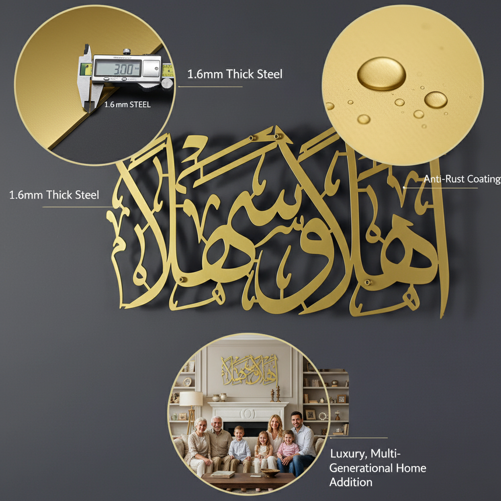 Ahlan wa sahlan Metal islamic Wall Art | Ahlan wasahlan Wall Hanging