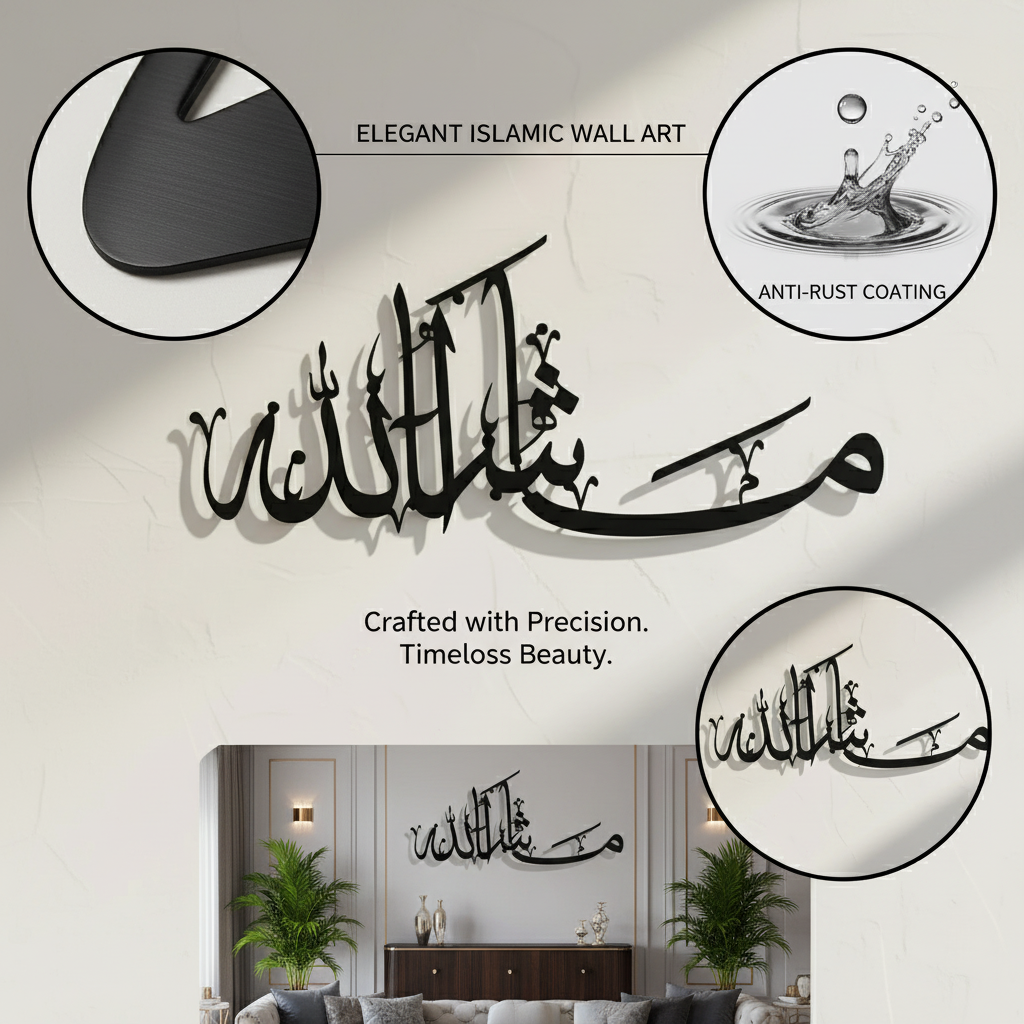 MashaAllah Metal Islamic Wall Art for home decor
