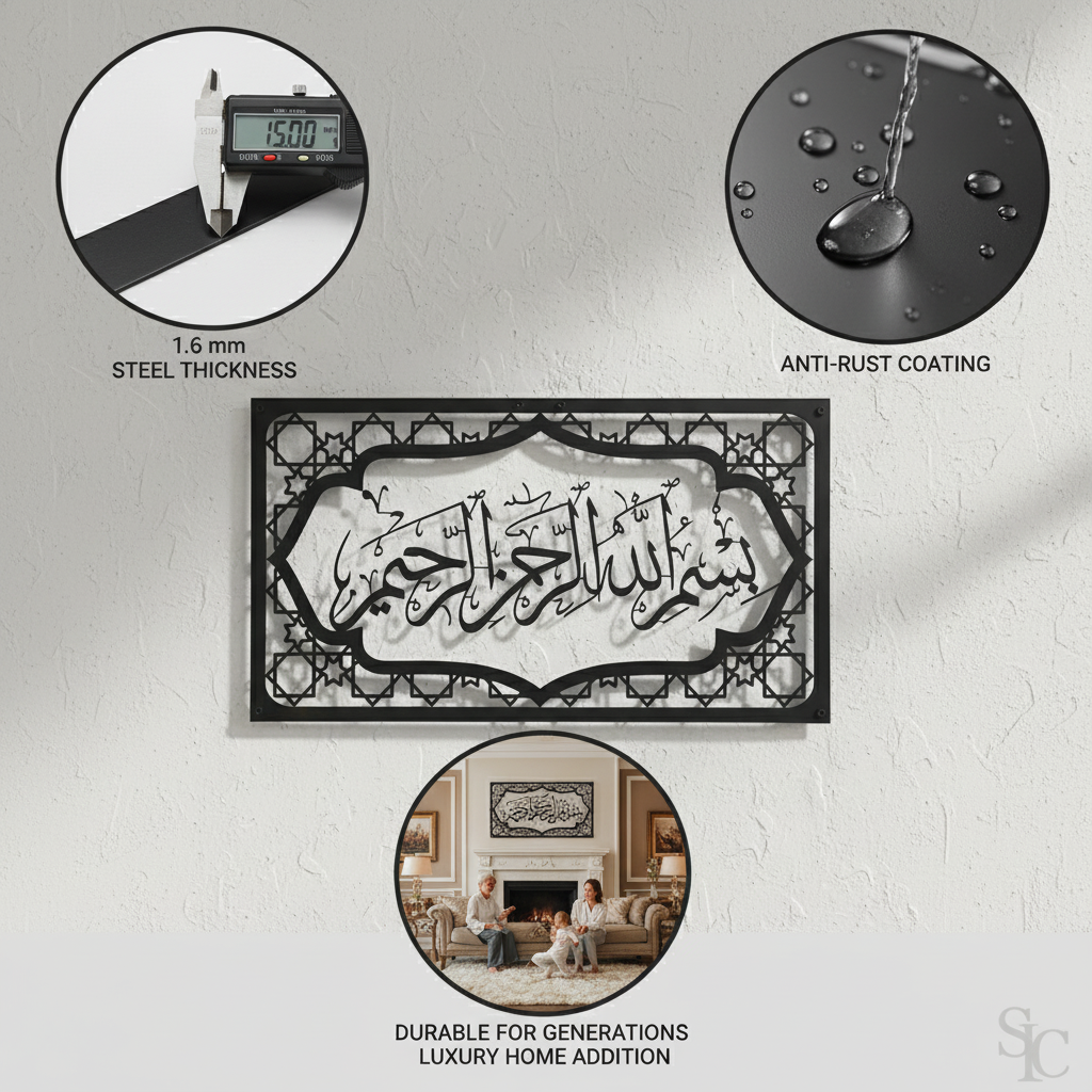 Bismillah Frame Metal Islamic Wall