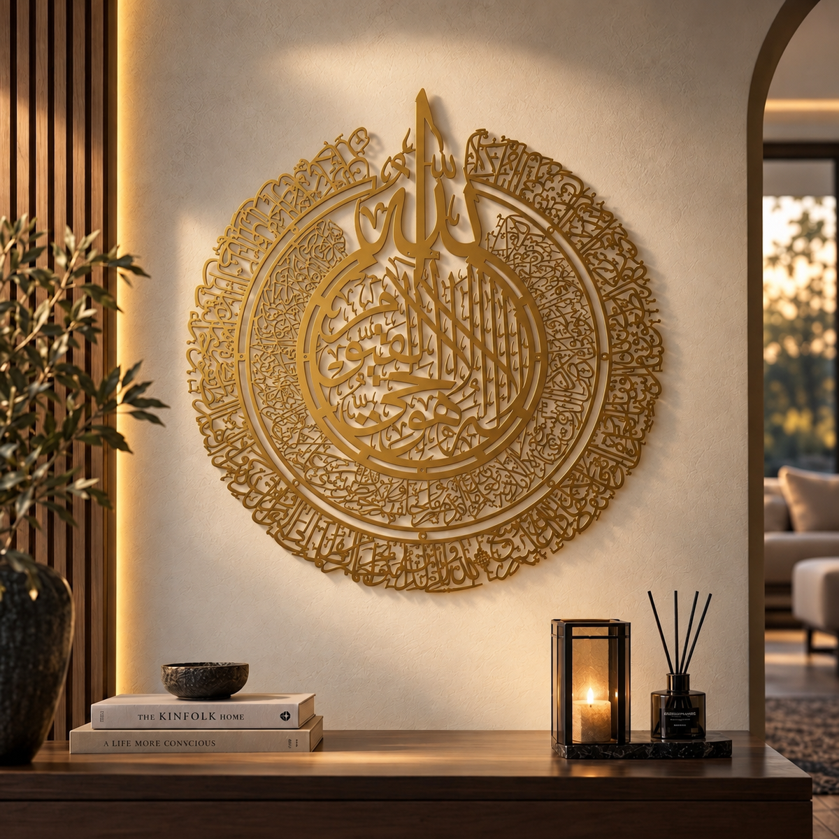 Ayatul Kursi Till Khalidoon Metal Wall Art | Al-Baqarah 255-257 | 80 cm