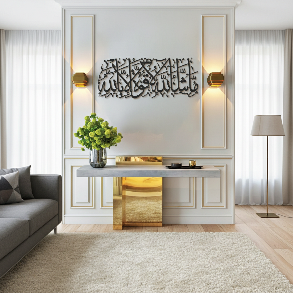 Mashallah La Quwwata illa Bi-llahi Metal Islamic Wall Art