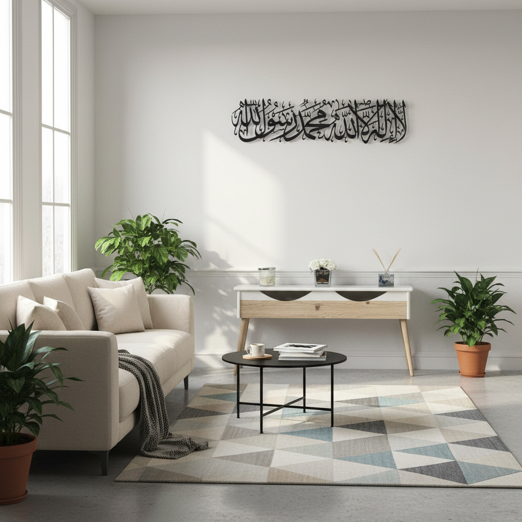 First Kalima Metal Islamic Wall Art – “La ilaha illallah Mohammad Rasulallah” | Premium Modern Calligraphy Decor (Star Product)