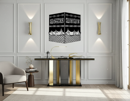 Premium Kaaba Metal Wall Art | 3D Islamic Mosque Sculpture Decor for Home & Office