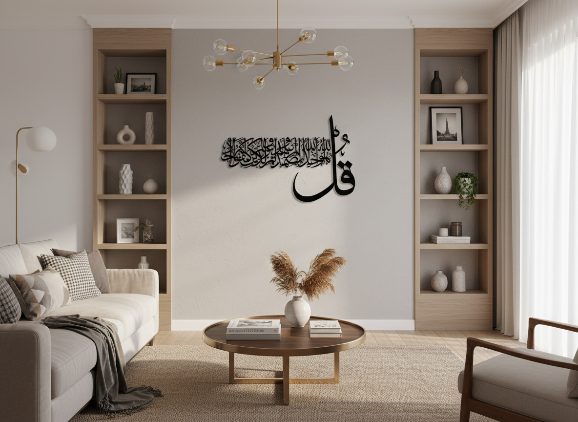 Surah Al Ikhlas Islamic Metal Wall Art | Kul Huwal laahu Ahad Metal Decore for Muslim Homes star product