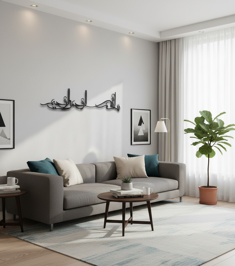 Bismillah Metal Wall Art Arabic calligraphy Minimal Morden Wall Decor