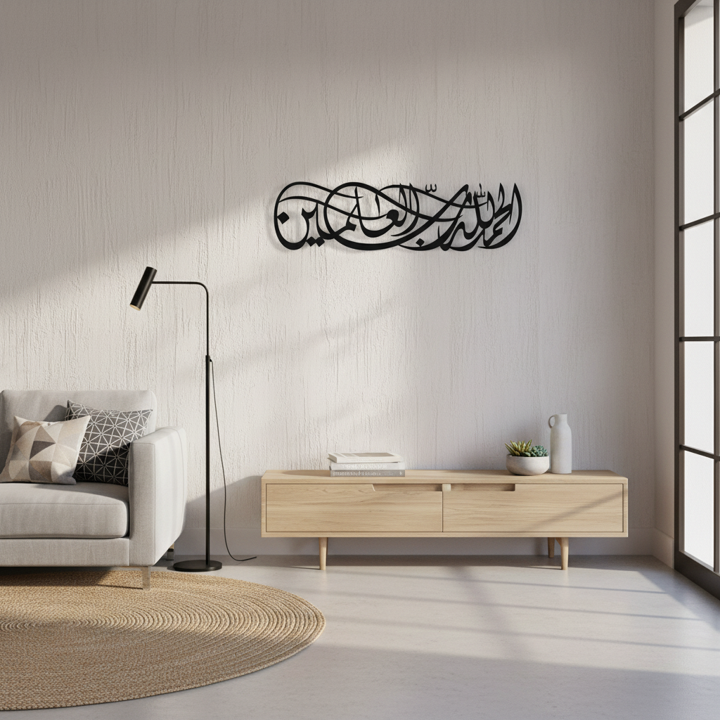 Surah Al Fatiha Verse 1 Metal Islamic Wall Art - Arabic Calligraphy