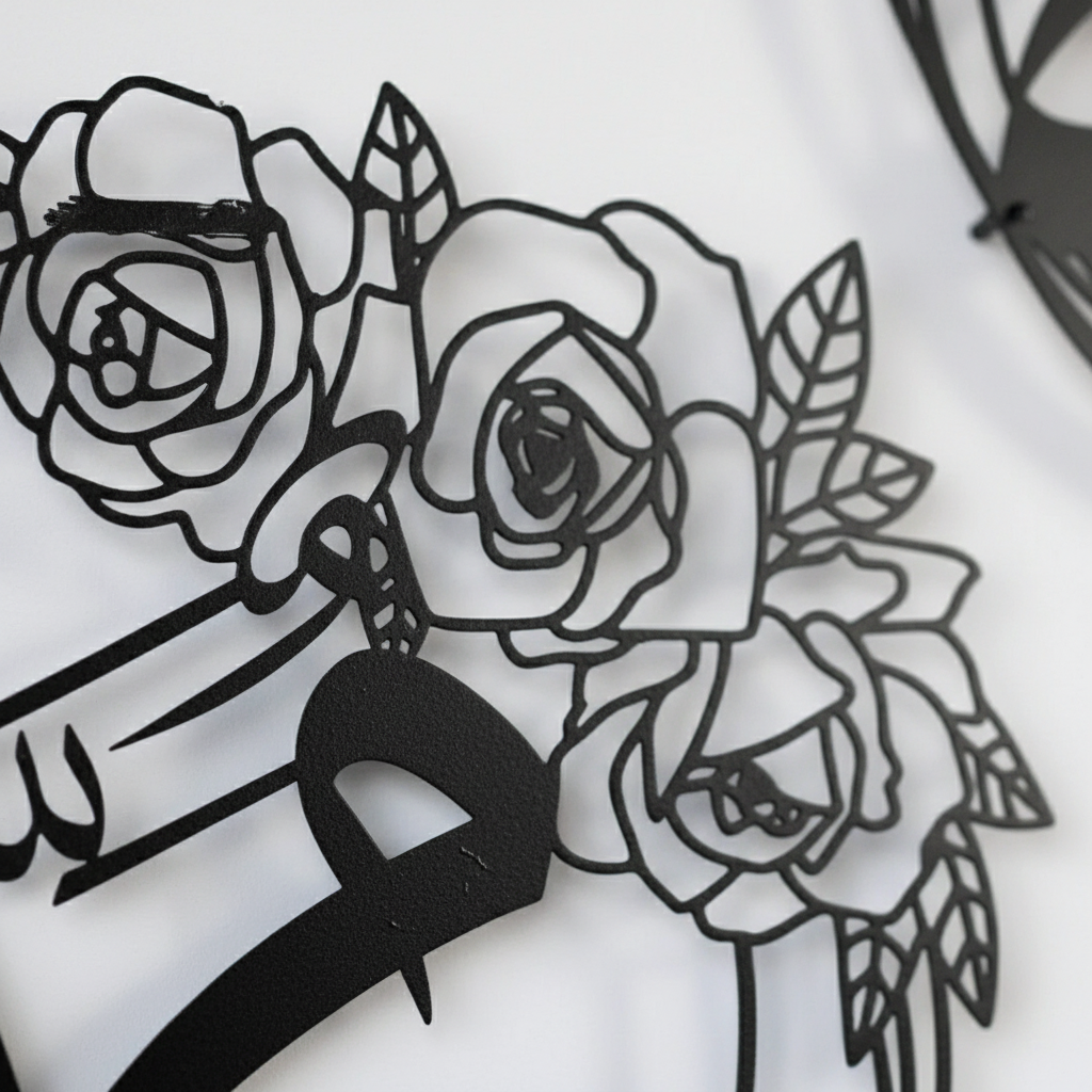 Set Of 2 Allah Mohammad Metal Islamic Wall Art | Round Allah Mohammad Wall Decor for Livingroom, Bedroom & Office (40cm each) star product