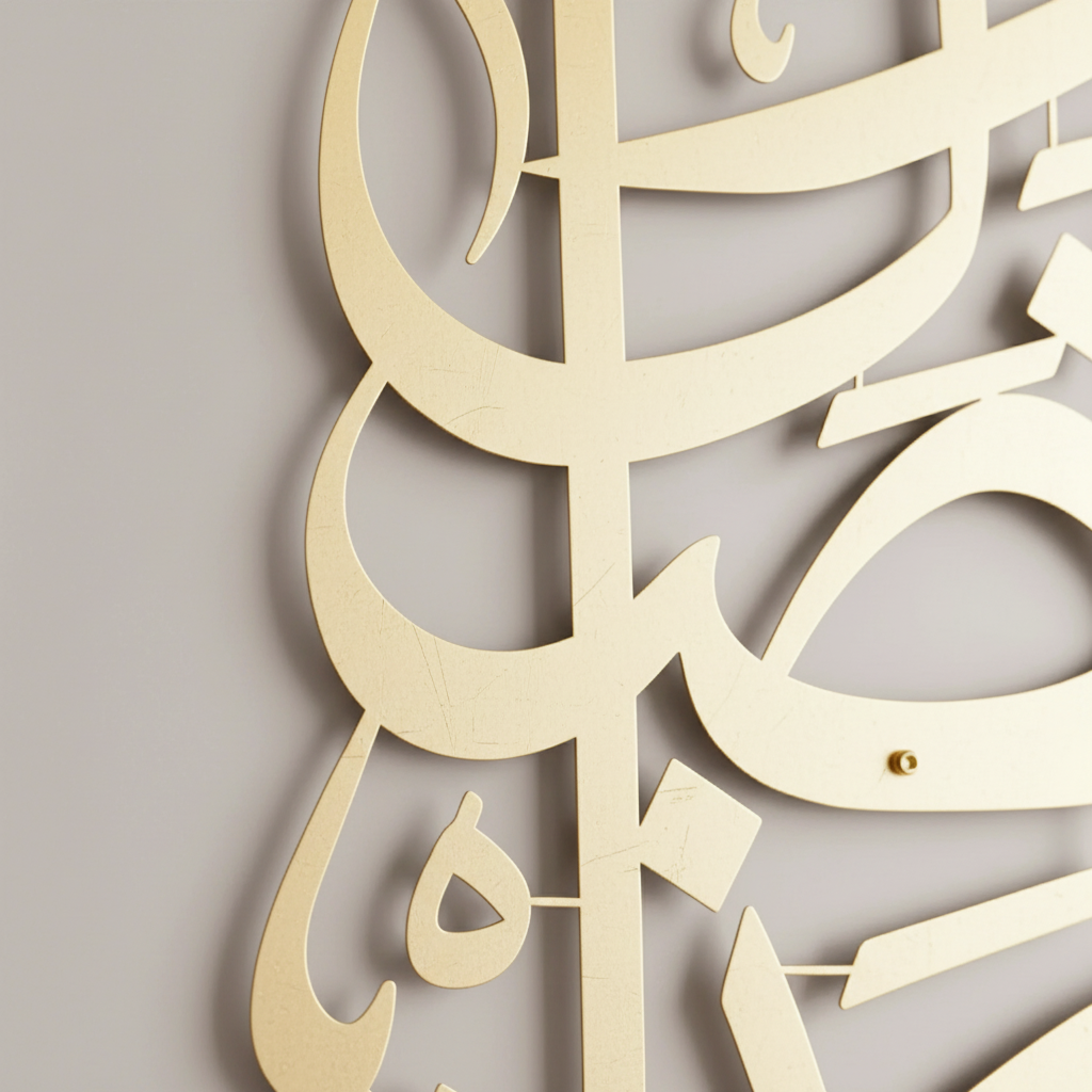 Hadha Min Fadli Rabbi Vertical Style Metal Islamic Wall Art 68cm