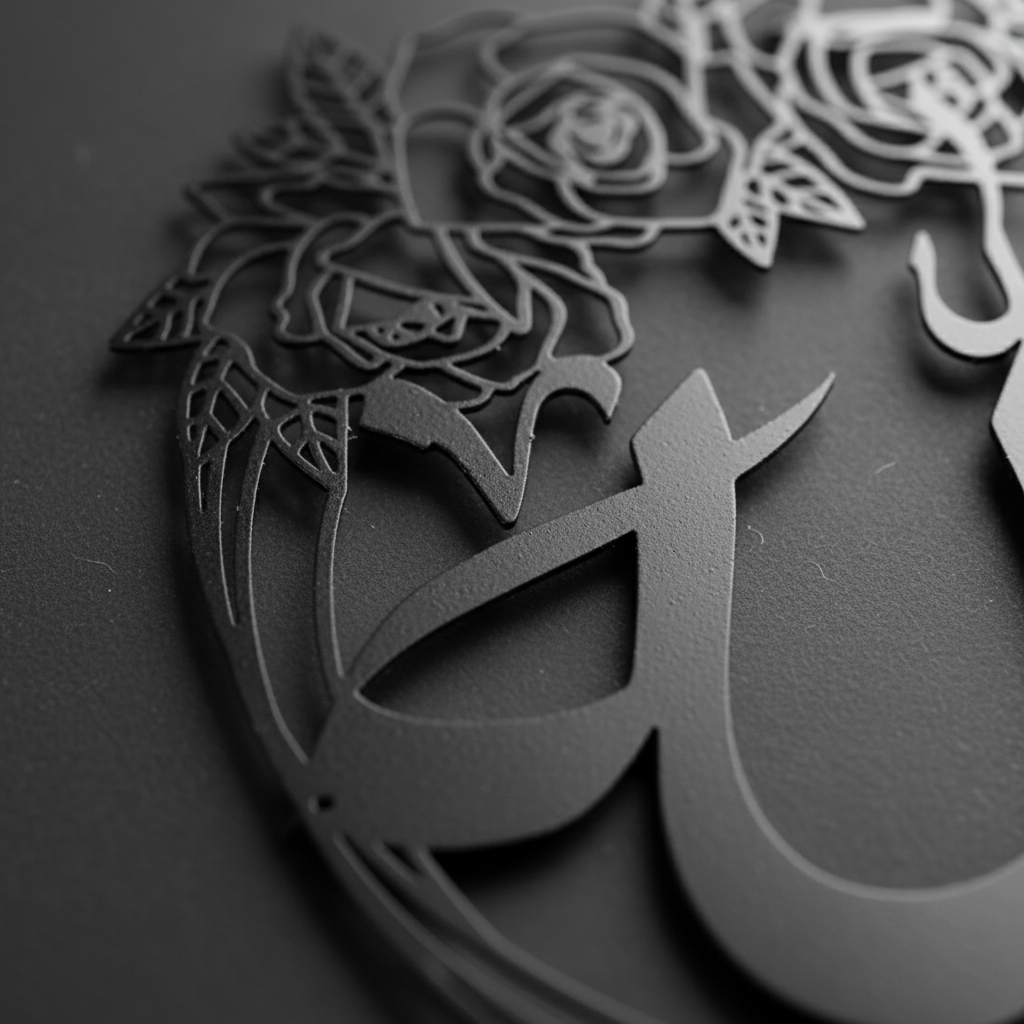 Elegant Allah Metal Wall Art (40cm) – Modern Islamic Decor for Living Room, Bedroom & Office